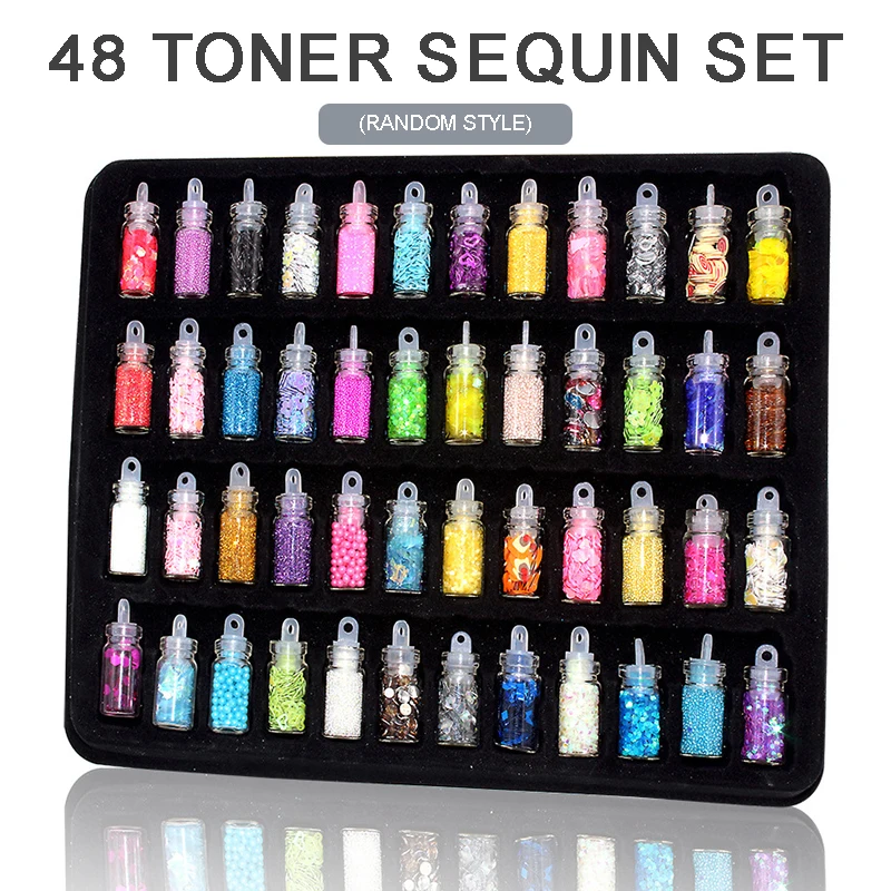 DIY 48pcs Sequins/Glitter Filler Soft Slime Toys For Kids Children Mud DIY Kit