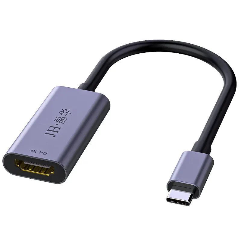 Cabo adaptador de usb c para hdmi, 4k tipo c para hdmi, feltro, concha de liga para macbook galaxy s10 huawei mate p30 pro para hdmi