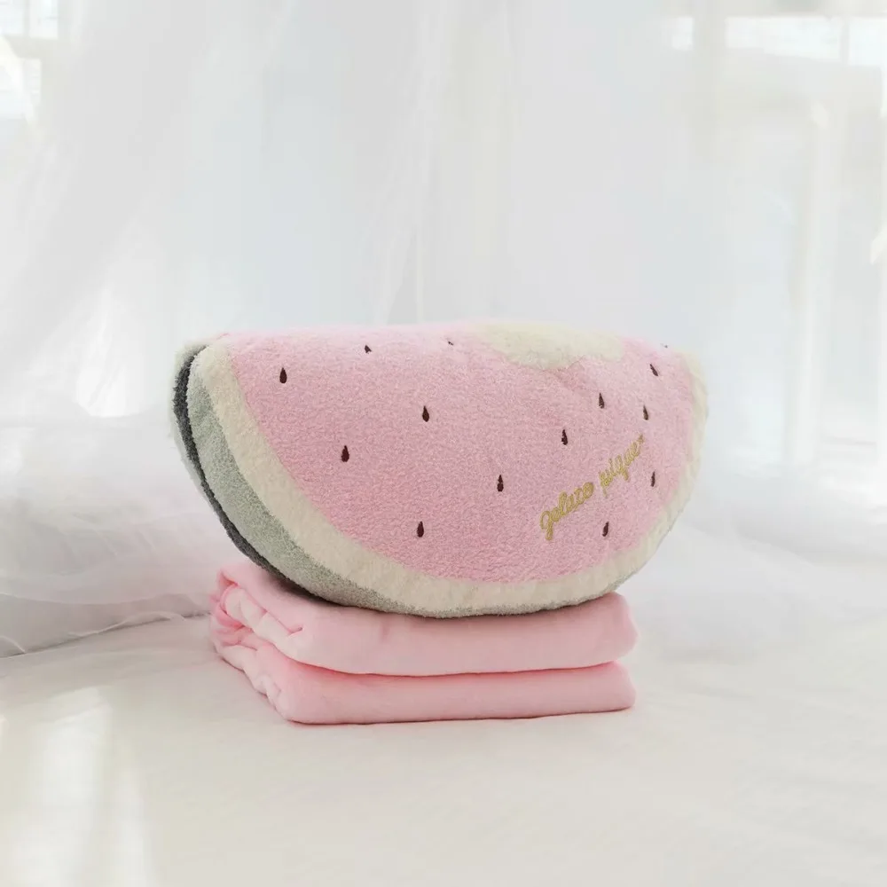 Instagram Fashion Sakura Pink Fruit Watermelon Piece Plush Toys CHildren Sleeping Blanket Kids Bed Cushion Cute Photograph Decor