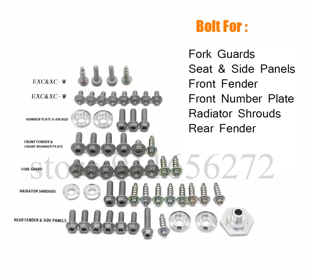 Full Plastics Fastener Kit Hardware Bolt For SX XC EXC XCW Factory Style Motorcycle Motocross Dirt Bike Part