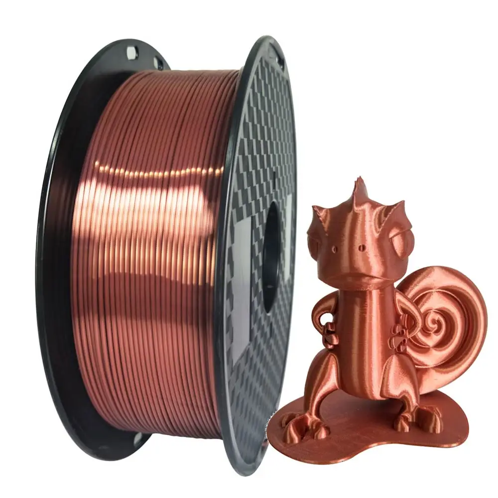 Imagem -03 - Silky Rich Lustre 3d Printer Filament Pla de Seda Preto Brilhante Roxo Vermelho Cobre Sentindo-se Como Materiais de Impressão 1.75 mm 1kg Pla