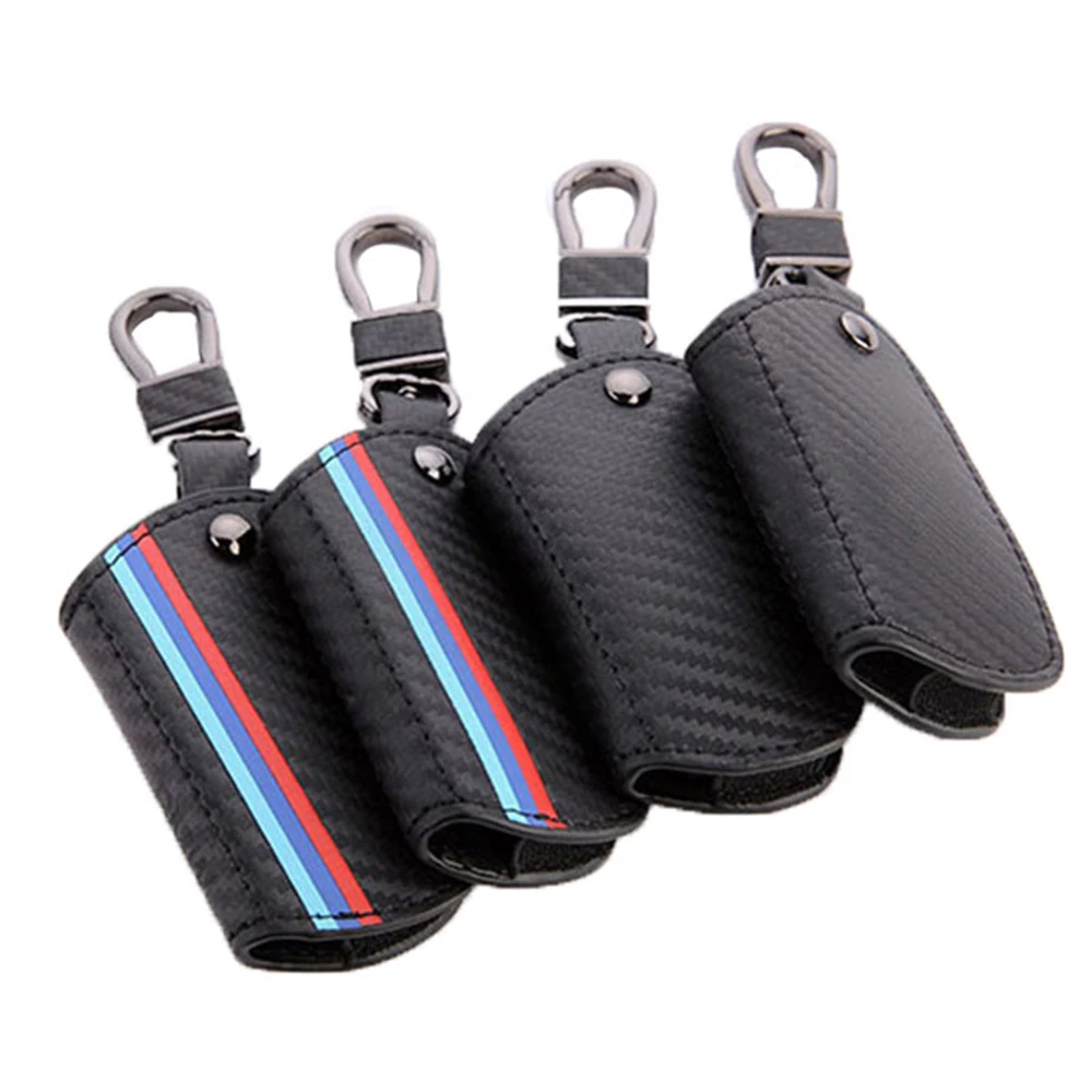 Leather Car Key Case holder For BMW E90 E60 E70 E87 1 3 5 6 Series M3 M5 X1 X5 X6 Z4 Keychain Holder Protector Cover Bag Auto