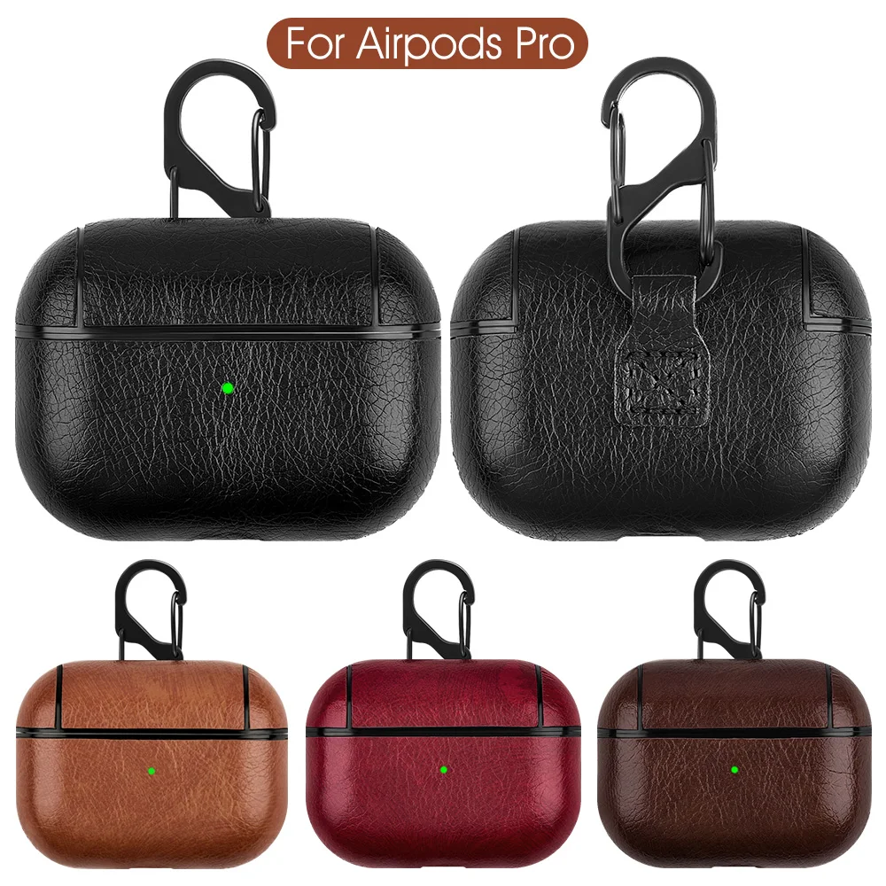 PU Leather Earphone Case For Apple Airpods 1 2 Business Man Headphone Case For Apple AirPods 3 Pro Protective Case With Keychain