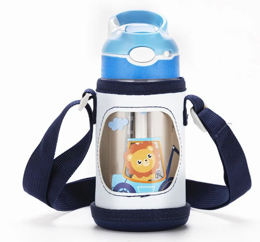 450ML Children\'s Plastic Tritan Water bottle School Students Sports Kettle Kindergarten Duckbill Cup with Straw Portable Tea Cup