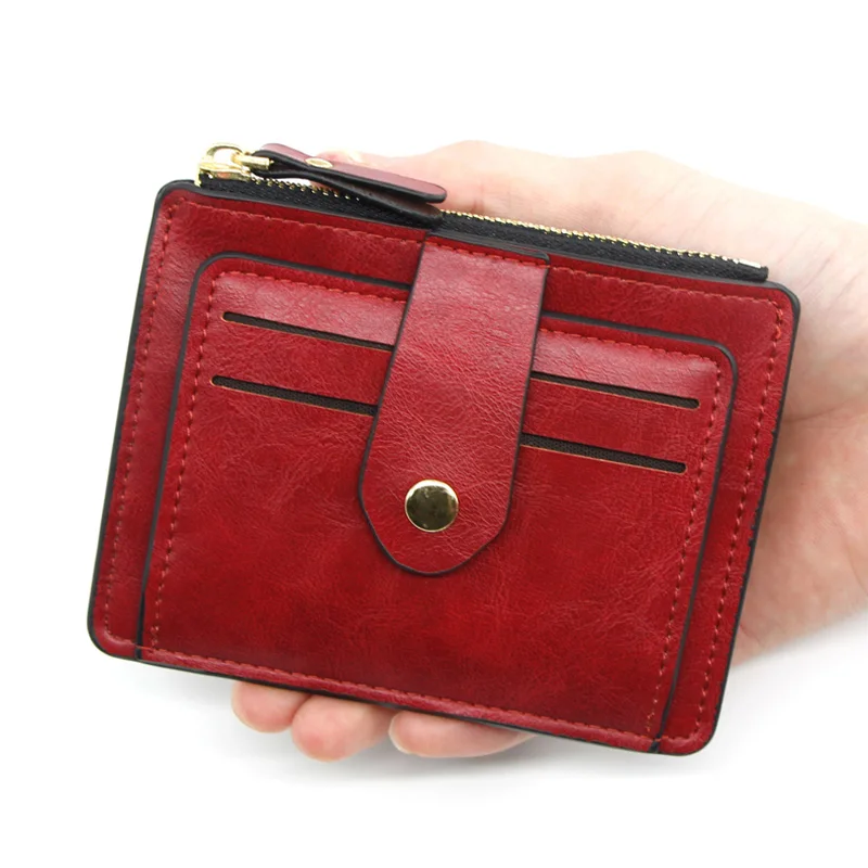 Small Credit Card Holder Slim Leather Wallet Business Purse Money Bag for Men Women Fashion ID Card Case Cardholder