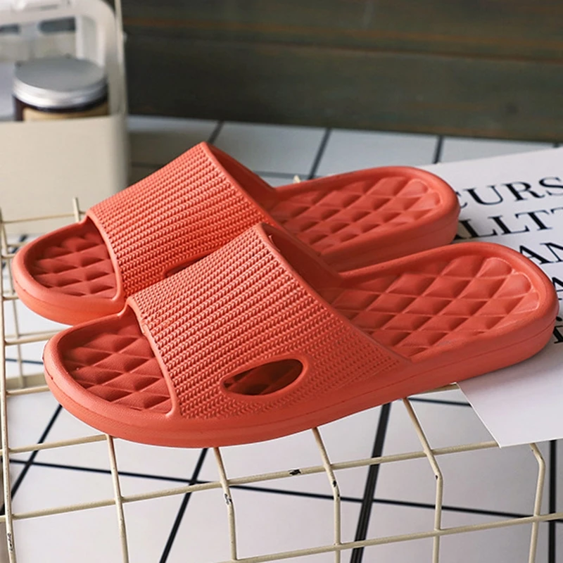 Men Indoor Home Slippers Summer Non-slip Flip Flops Bath Slippers Couple Family Flat Shoes Hotel Sandal Slides