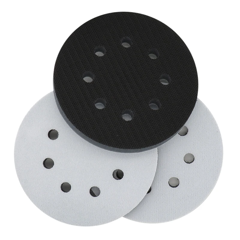 Cuscinetti di interfaccia a densità morbida da 5 pollici 125MM 8 fori Hook and Loop 5 "cuscino di supporto tampone in spugna (Set di 5)