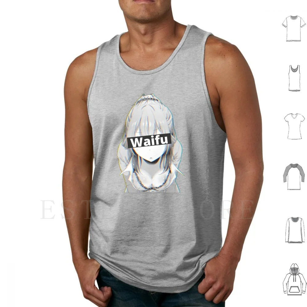 Waifu-Anime Girl Tank Tops Vest Sleeveless Anime Manga Kawaii Sexy Anime Girl Anime Girls Weeaboo Senpai Ecchi Hentai