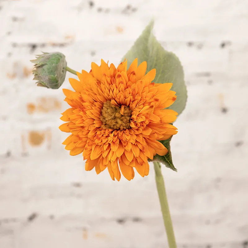 

Simulation Sunflower Fake Flower Wedding Bouquet Flocking Artificial Flowers Branch Home Garden Decoration Accessories