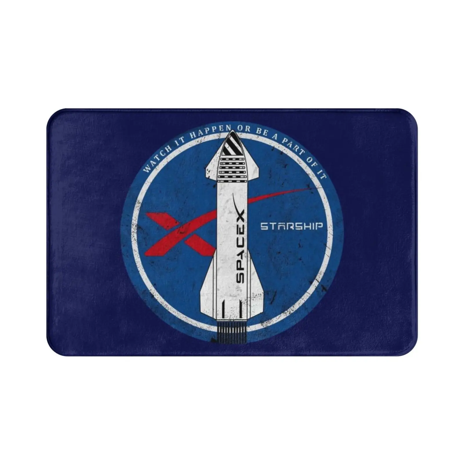 

Starship : Watch It Happen Or Be A Part Of It Carpet Mat Rug Cushion Soft Non-Slip Spacex Heavy Rocket Musk Vintage
