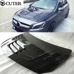 W176 A45 Red Color Forged Carbon Fiber Front Engine Hood Bonnet for Mercedes Benz a Class W176 13-15