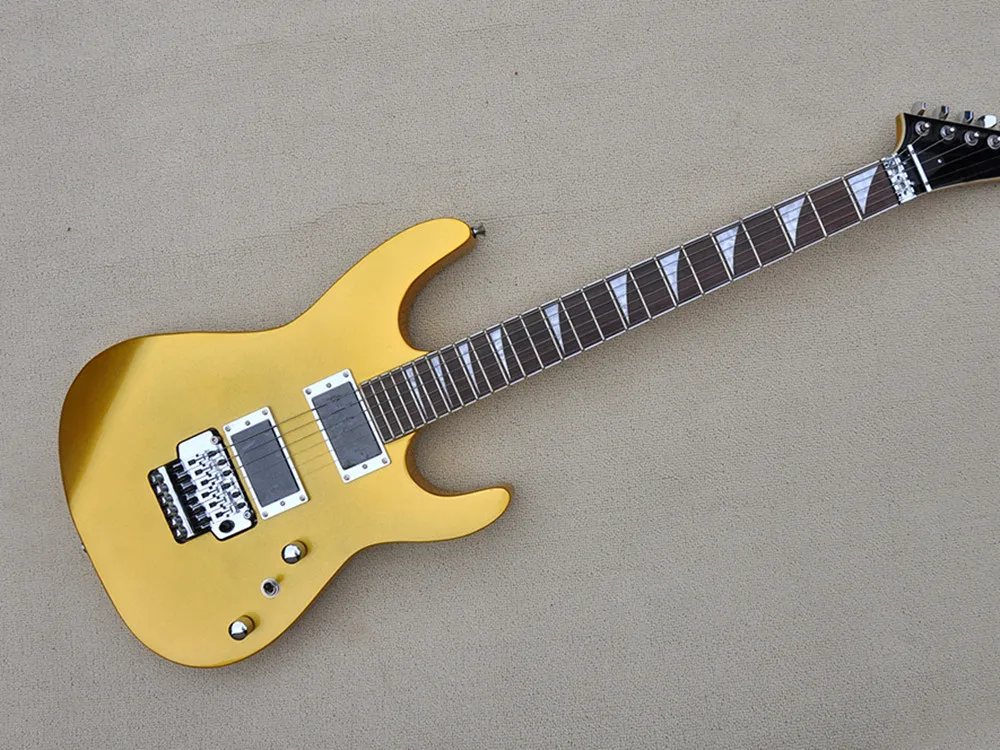 Metallic Yellow Body Electric Guitar with Rosewood Fingerboard,Chrome Hardware,Provide customized services