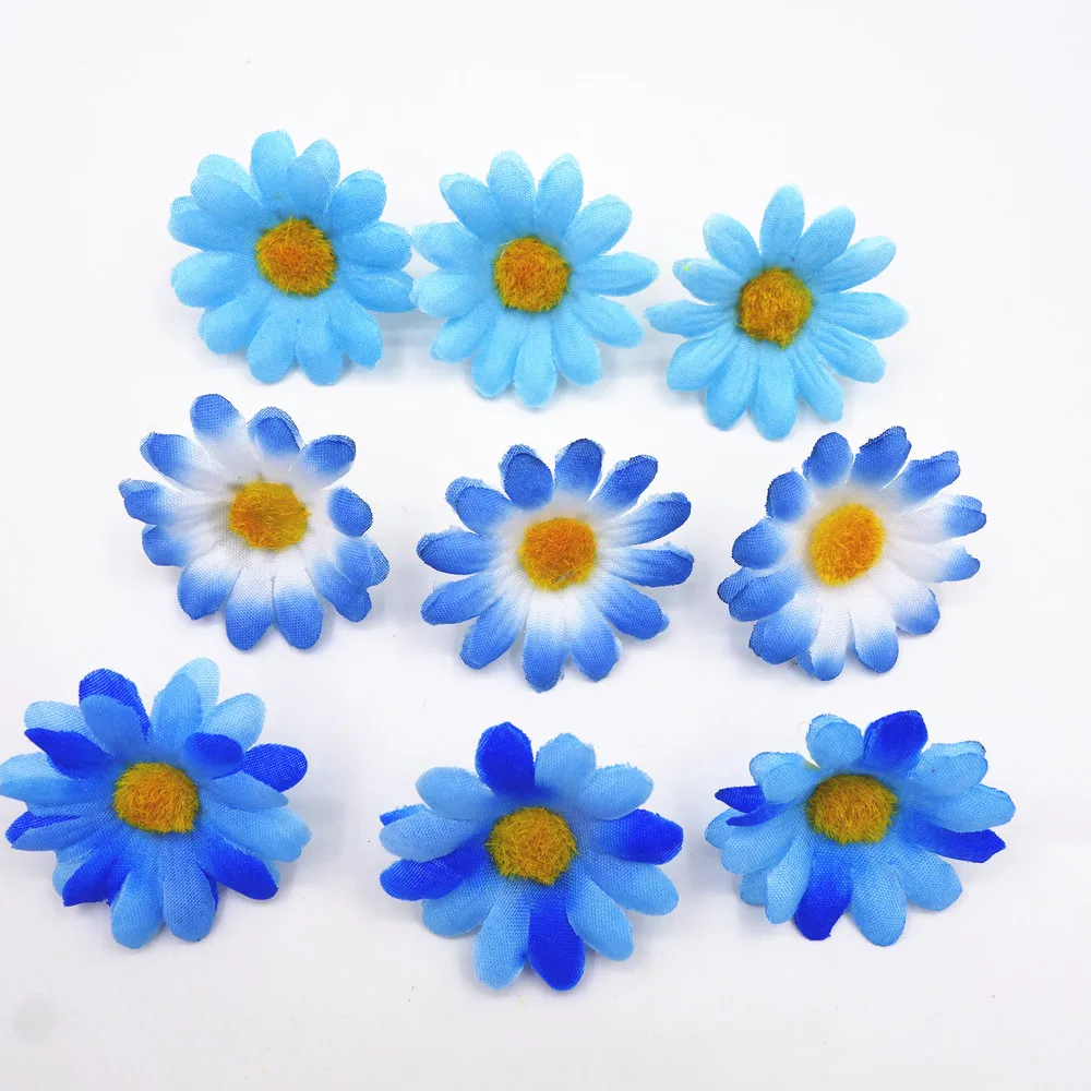 50pcs Artificial Sunflower Head Family Room Desk Vase Fake Plant Decor Wedding Party Decoration Wreath Gift DIIY Craft Supplies