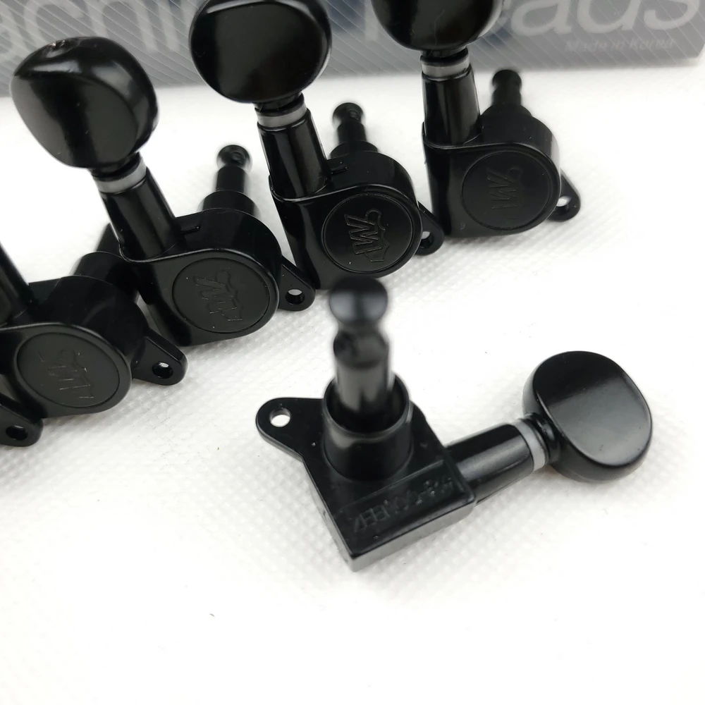 Wilkinson WJN-05 Electric Guitar Machine Heads Tuners Mini Oval Tuner for ST TL Black Tuning Pegs (With Packaging)