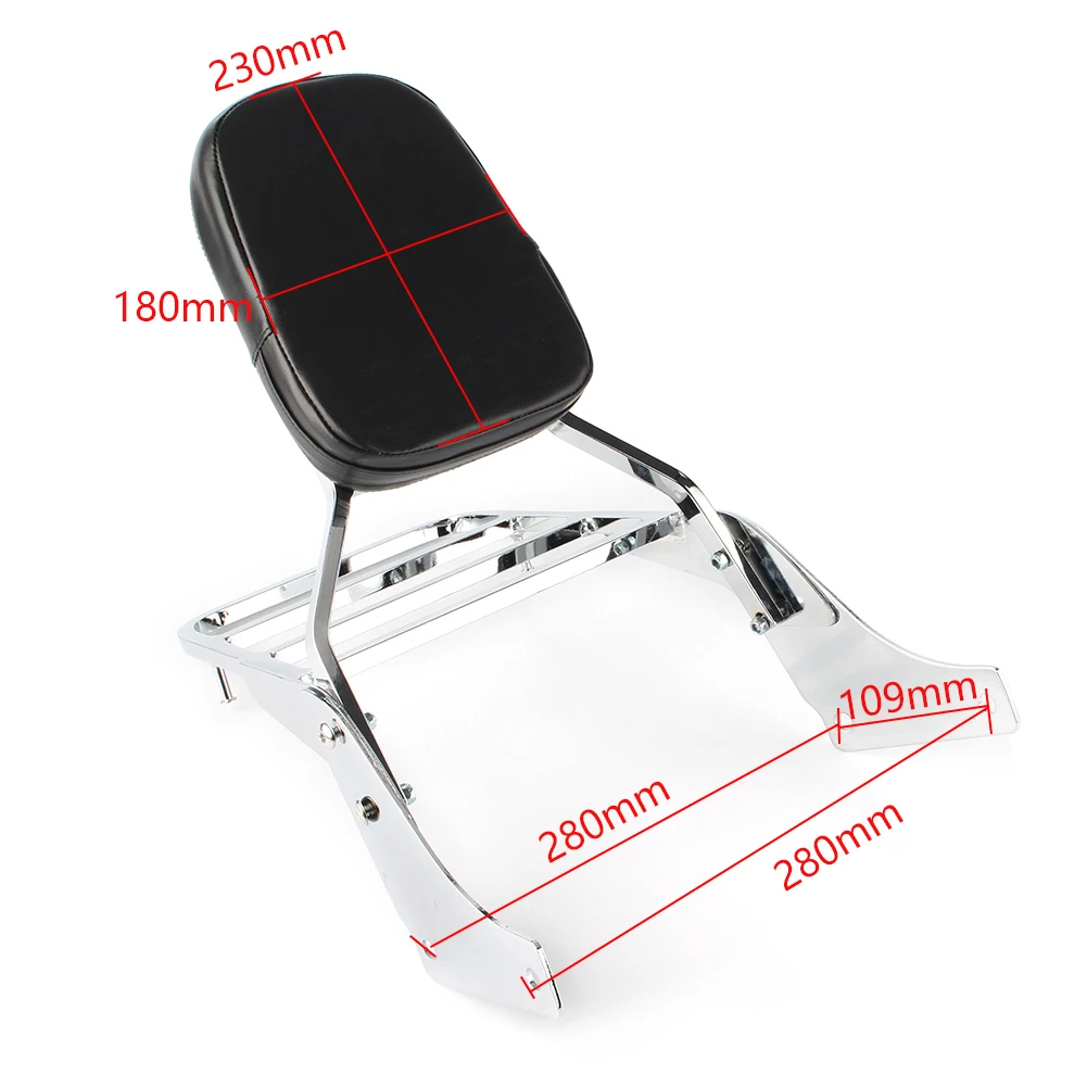 

Motorcycle Backrest Sissy Bar Rear Luggage Rack Guard For Honda Shadow Sabre VT1100 & Shadow Ace VT1100 All Years