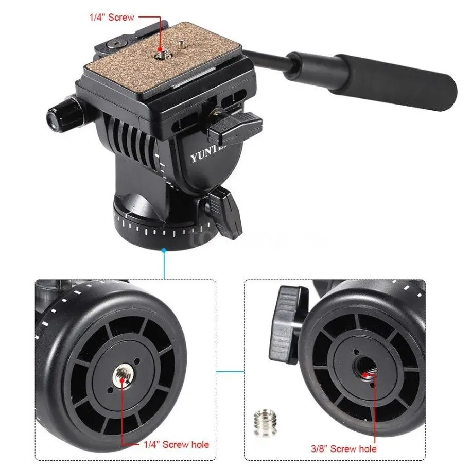 YUNTENG YT-950 DSLR aparat wideo płyn przeciągnij Tilt Pan głowica statywu dla Nikon Canon Sony