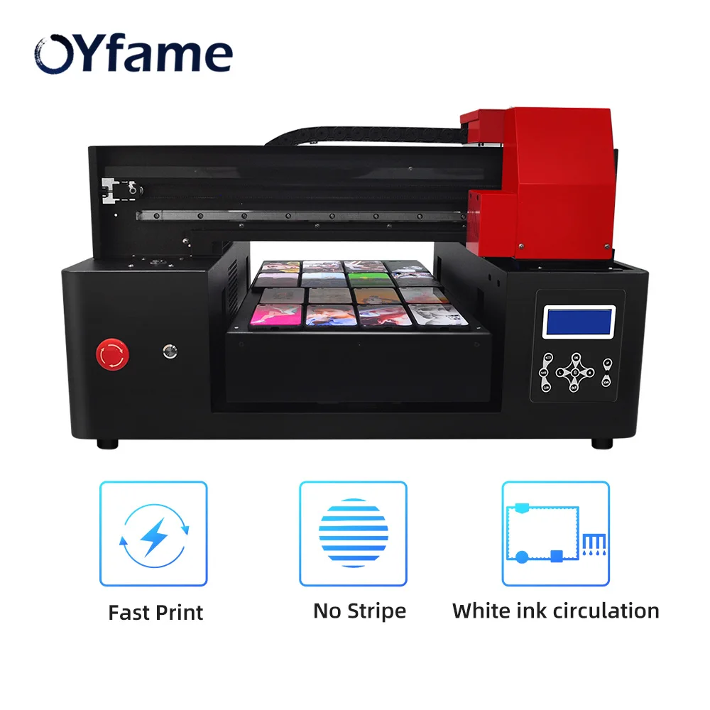 

OYfame Automatic A3 UV flatbed printer for Epson TX800 Printer head uv printer a3 for phone case acrylic glass metal uv printing