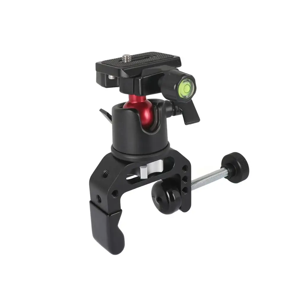 CAMVATE Tripod Ball Head Adapter 360° Rotated With Quick Release Base Plate + Universal C Clamp For DSLR Camera / Smartphone