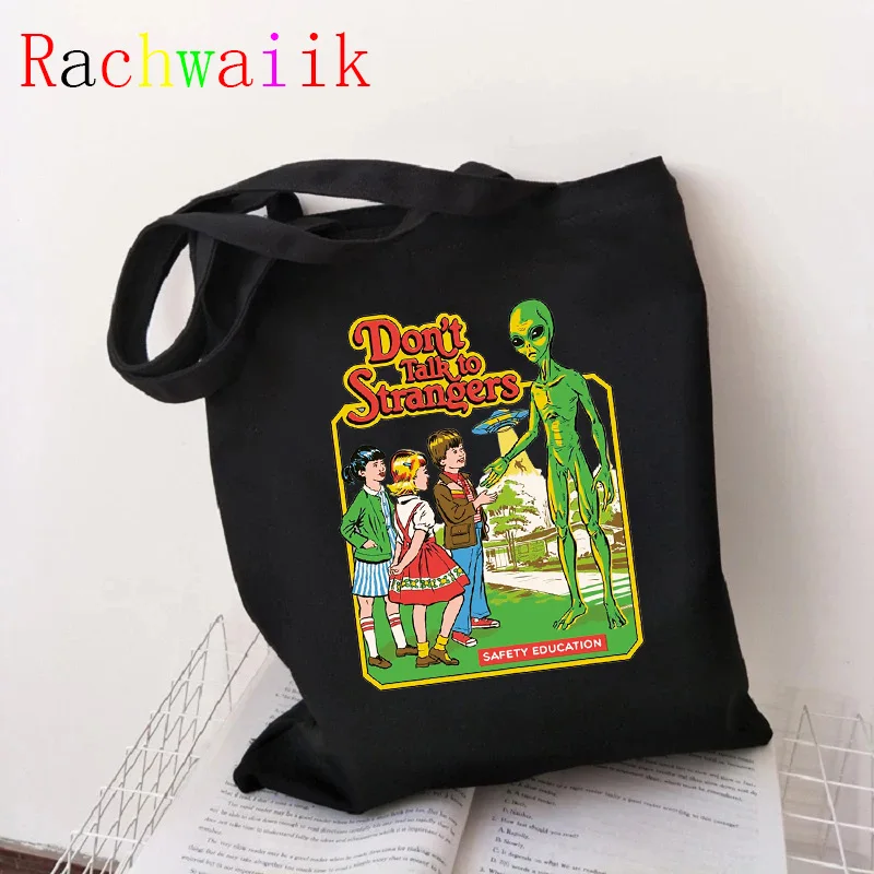 Satan Shopping Bag Graphic Tote Vintage Harajuku Shopper Bag Women Canvas Shoulder Bag Female Ulzzang Funny Eco Large-capacity