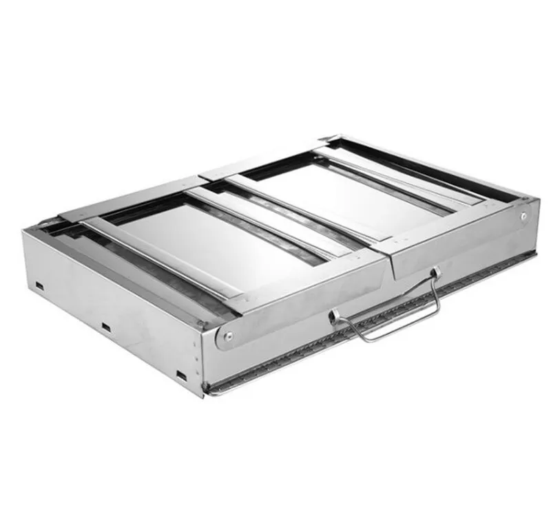 35*27*19.5cm Picnic BBQ Charcoal Grills for Barbecue & Sliver Outdoor Stainless steel Hiking Charcoal Camping Grill