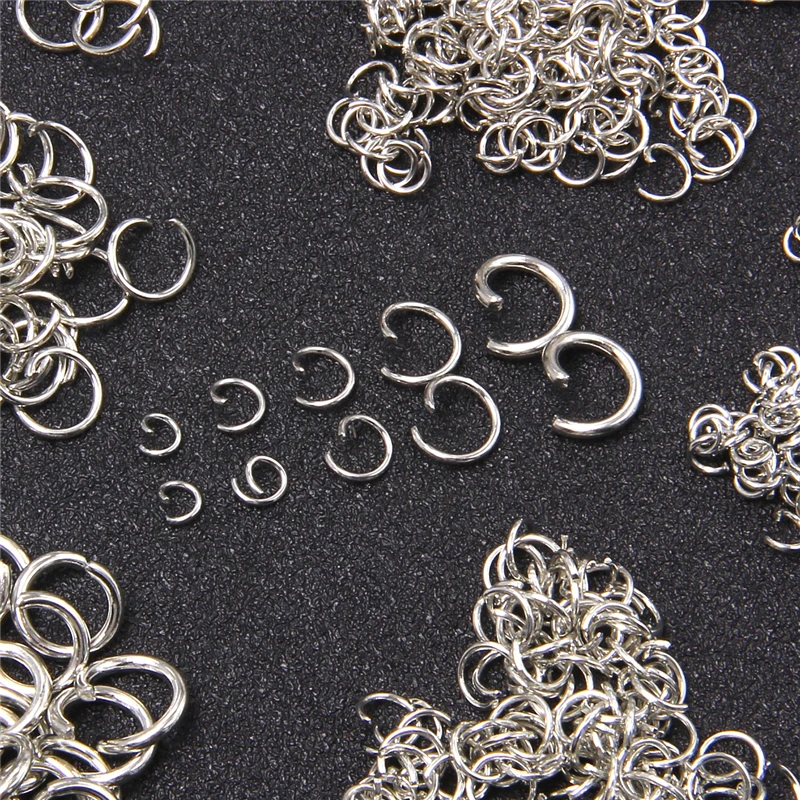 

200pcs/lot 4 5 6 8 10mm Jump Rings Split Silver Color Ring Connectors For Diy Jewelry Finding Making Accessoriy Wholesale Supply