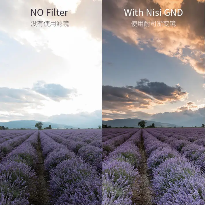 NiSi PRO NC GND 16 GC-GRAY Graduated Neutral Density Filter 49 55 58 62 67 72 77 82 95mm ND16 Gray Filter