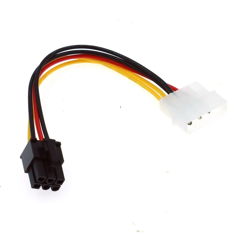 15cm IDE Dual 4pin Molex IDE Male to 6 Pin Female PCI-E Y Molex IDE Power Cable Adapter Connector for Video Cards Dropshiping