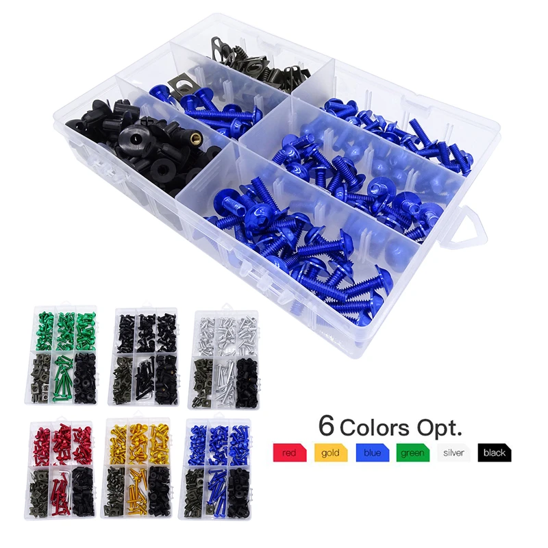 233pcs Universal Windscreen Windshield Screws Colorful Motorcycle Accessories Bolt Kits Fastener Clips For Suzuki Yamaha