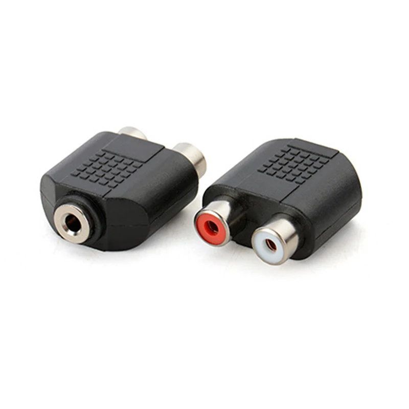 3.5mm Audio Stereo Jack żeńskie do 2 RCA żeńskie gniazdo Audio Adapter złącza