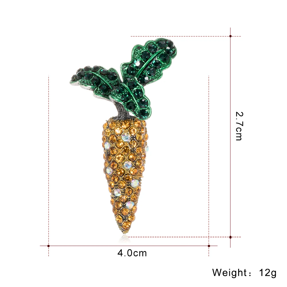 3pcs/lot Delicate carrot vegetables  Enamel Brooches  Women Men's Weddings plant cartoon Brooch Pins best Christmas gift