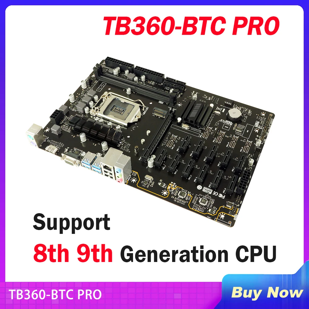 

Mining Motherboard For BIOSTAR TB360-BTC PRO 12Video Card LGA 1151 DDR4 For BTC Miner Machine Bitcoin Mining