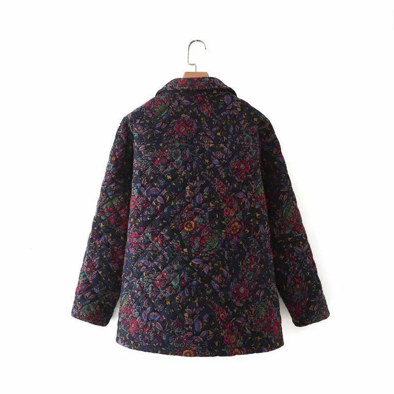 Vestuário feminino parkas plus size inverno novo outerwear idade antiga floral acolchoado casaco