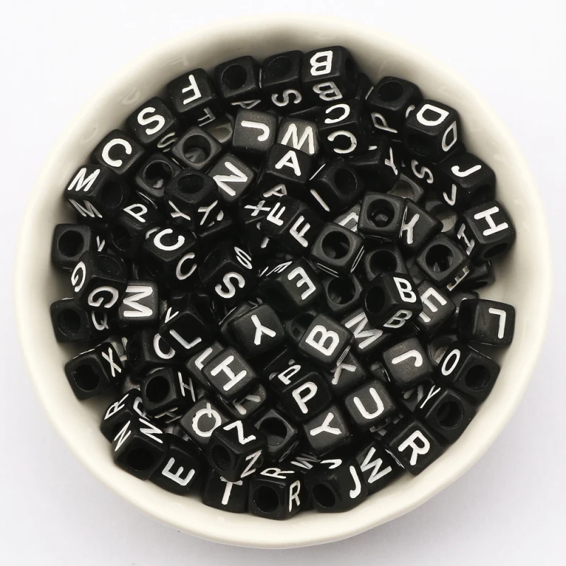 100/500pcs Mixed Letter Acrylic Beads Russia Alphabet Round Square Cube Number Beads For Jewelry Making Diy Bracelet