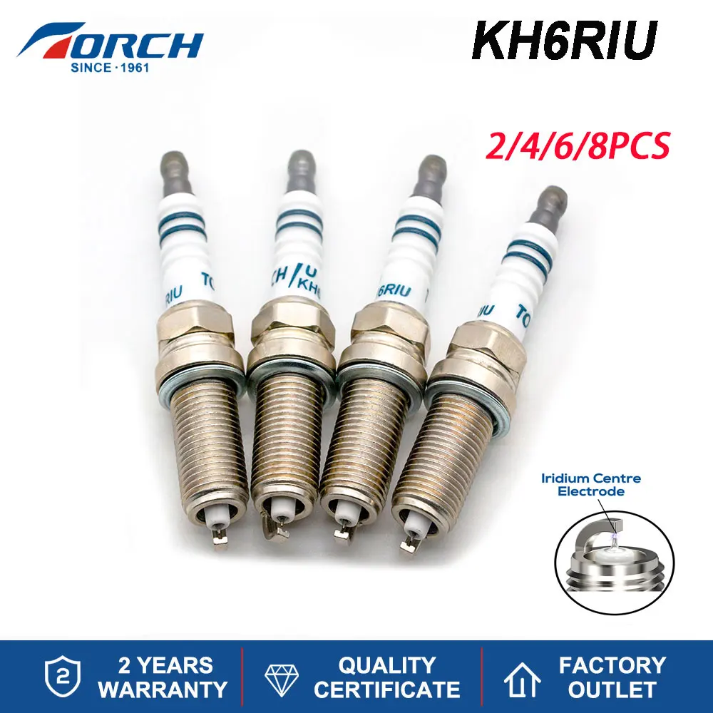 Candle SILFR6A11 Spark Plug Replacement Torch Brand Iridium Spark Candles KH6RIU for FR8SPP332 Champion OE190 Denso VKH16