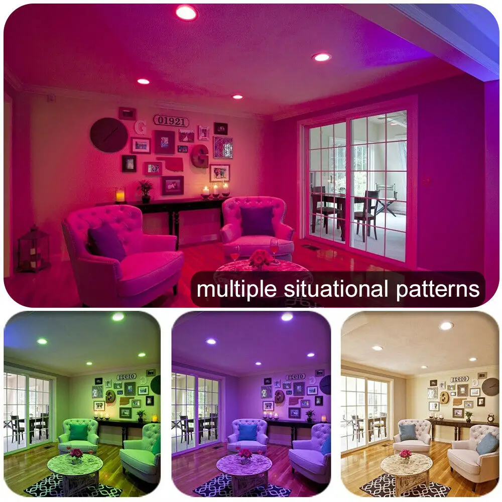 Spot Lumineux Circulaire LED RVB Compatible Bluetooth Intelligent, Lampe de Plafond, Proxy, Éclairage d'Nik, 5W, 9W, 16 Documents, WW, CW