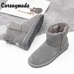 Careaymade-Female short boots new winter snow boots shoes with thick soles cashmere barrel cotton snow boots ,8 colors