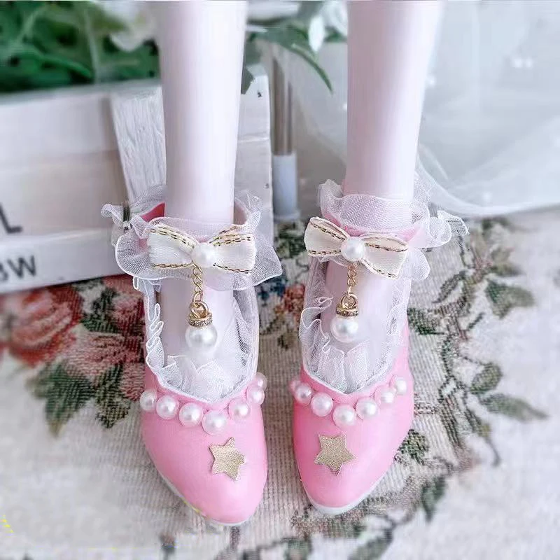 1/3 BJD Shoes Princess Shoes Fashion High Heels 7.5cm Foot Wear 60cm Doll Replacement Shoes Accessories Girl Kids Toy Gift