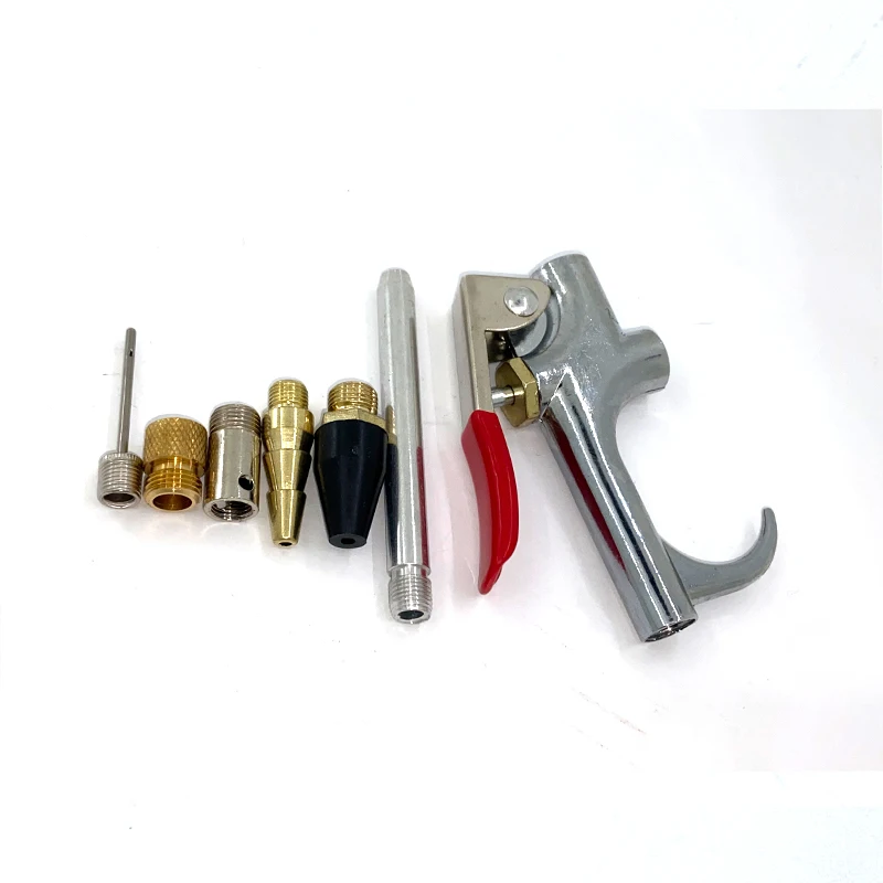 7Pcs/Kit Air Compressor Blow Gun Multiple Nozzles Dust Cleaning Tools Air Duster Gun Pneumatic Trigger Blower