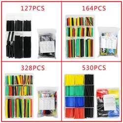 530/328/164/127PCS Heat Shrink Tubing Kit 2:1 Shrinkable Wire Shrinking Wrap Connect Cover Cable Repair Protection
