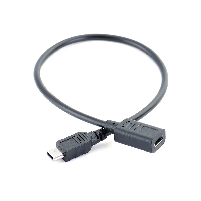 30cm Mini USB Stecker auf Typ-c Weiblichen Lade Daten Adapter Kabel Adapter