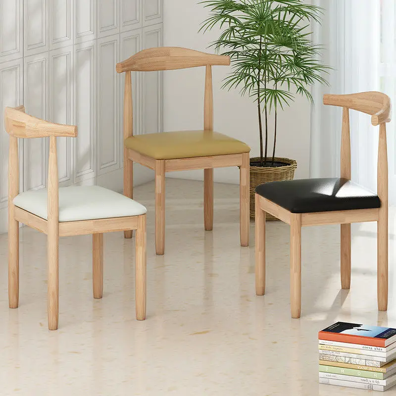 Nordic Style Dining Room Chairs Home Furniture Chairs Modern Simplicity Garden Chair Solid Wood Backrest Fashion Casual Stool