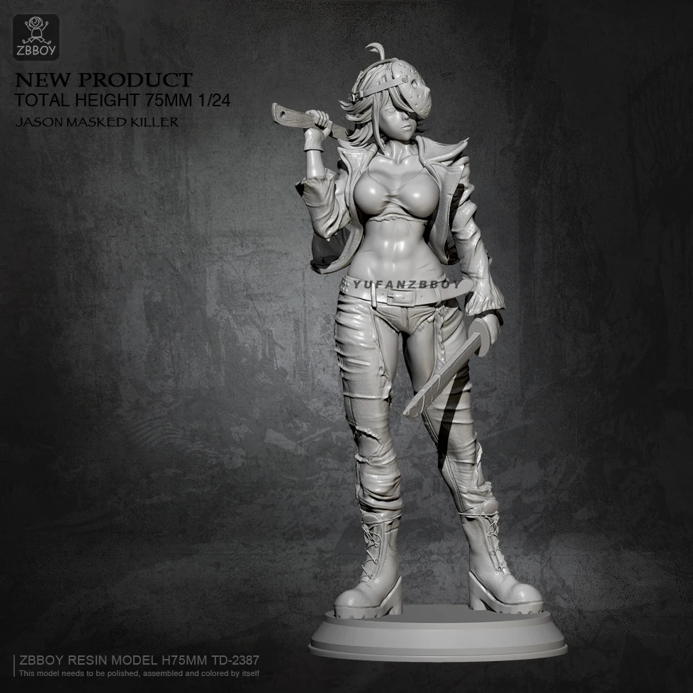 75mm Resin model kits Mask beauty self-assembled TD-2340