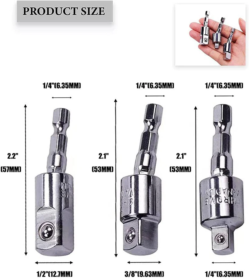 SMARLAN Electric Drill Adapter 360° Rotation Extension Rod 105° Drill Bits Adapter Combination Power Electric Drill Accessories