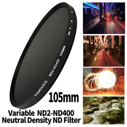 ND Lens 105mm Variable ND2-ND400 Neutral Density  Filter Fader ND Adjustable Optical Glass Lens Apply to 105mm camera lens