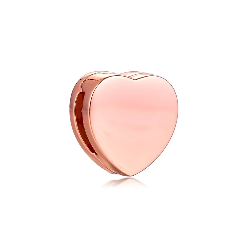 Sterling Silver Jewelry Pave Heart Clip Charm Fits Snake Chain Bracelets For Woman Fashion Beads For Jewelry Making