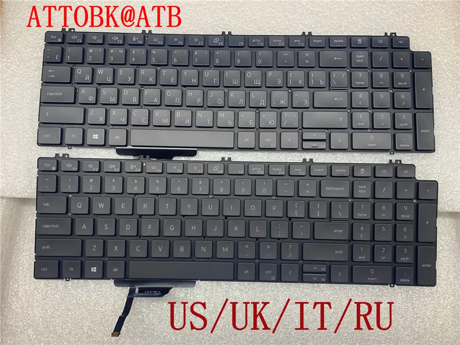 RU/US/الإسبانية/اللاتينية/إيطاليا/المملكة المتحدة/فريش/البرازيل/التشيكية لوحة مفاتيح الكمبيوتر المحمول لديل الدقة 7750 7550 7560 7760 0713DM الخلفية لوحة المفاتيح #2