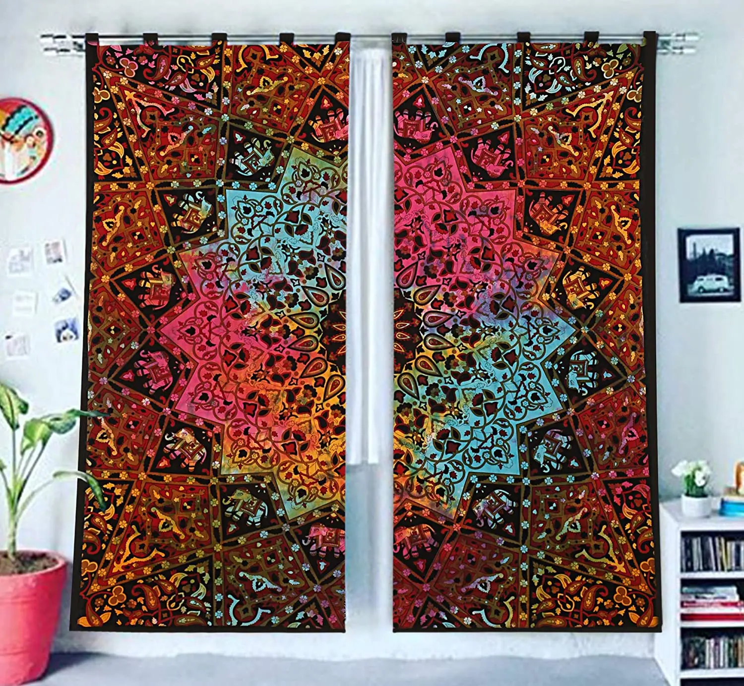 

Indian Mandala Blackout Curtains Double Bedroom Living Room Luxury Curtains Can Be Used As Short Curtains