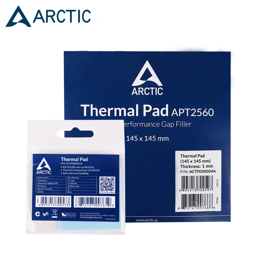 ARCTIC Thermal Pad 6.0 W/mK Conductivity 0.5/1.0/1.5mm thermal gasket Thermally Conductive Adhesive CPU GPU LED silicone pads