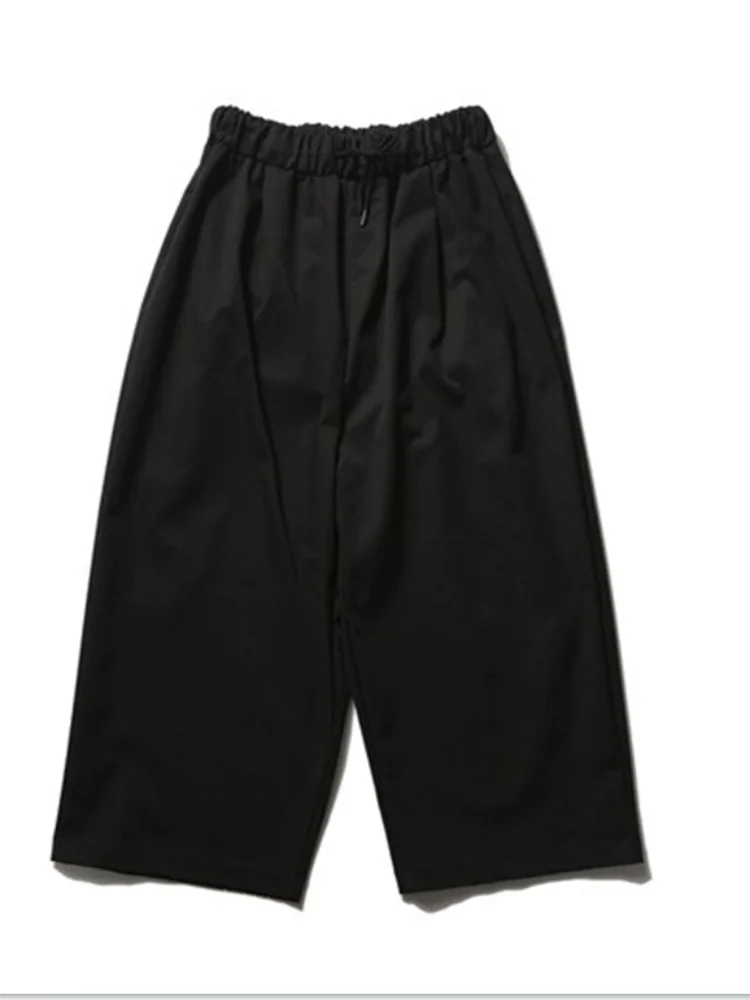 New Spring And Fall Men's Black Straight Cargo Pants Super Comfortable Loose Fat Casual Pants Wide Leg Pants