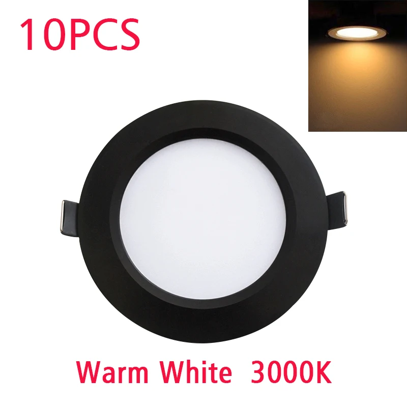 10 stks LED Downlight Waterdicht Zwart Shell IP65 5 W 7 W 9 W 12 W 15 W 18WCold Warm Natuurlijke Witte Spot Lamp 220 V 230 V Binnenverlichting
